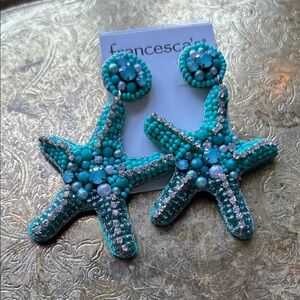 Francesca's Collections Aqua Starfish Earrings